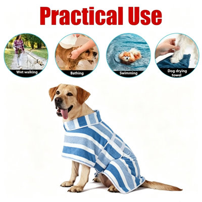 Pet Dog Bathrobe Towel Microfibre Bath Robe Super Absorbent Drying Coat ...