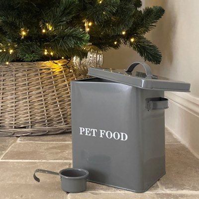 Pet Food Storage Tin in French Grey DIY at B Q