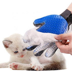 Pet Grooming Massage Gloves, 2 Pack Velcro Cuff Pack, Hair & Fur Remover, Bathing, Washing, Grooming Mitt for Cats, Dogs