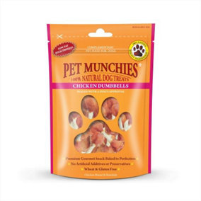 Pet Munchies Chicken Breast & Rawhide Dumbbells (Pack of 8)