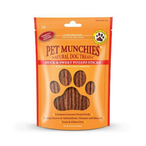 Pet Munchies Duck And Sweet Pot Dental Stick 90g (Pack of 8)