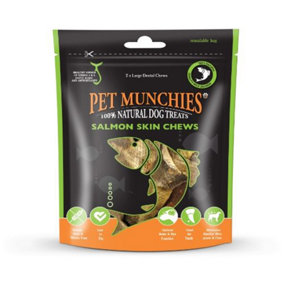 Pet Munchies Lge Salmon Skin Chews 125g (Pack of 6)
