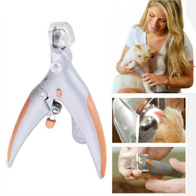 Pet Nail Clippers With LED Light Dog Cat Claw Grinder Scissor Toe