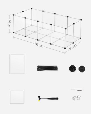 Pet Playpen with Floor, Small Animal Enclosure, DIY Plastic Cage ...