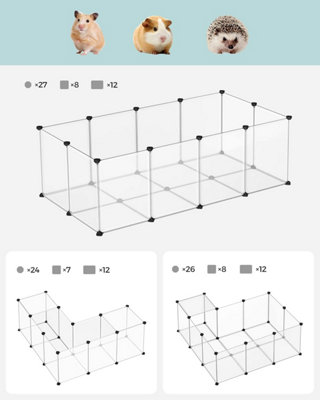 Pet Playpen with Floor, Small Animal Enclosure, DIY Plastic Cage ...
