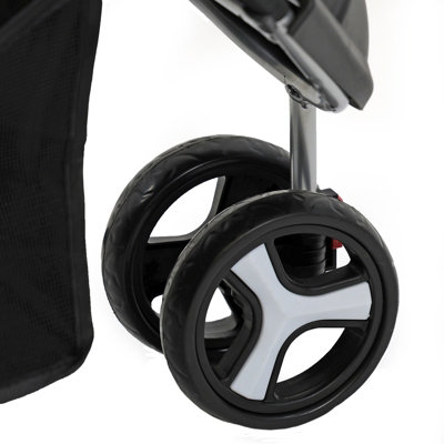 Pet Stroller Dog Cat Puppy Pram Pushchair Travel Cart Jogging Buggy Carrier (Black) - 8