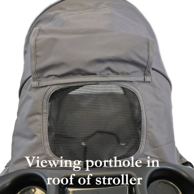 Pet Stroller Dog Cat Puppy Pram Pushchair Travel Cart Jogging Buggy Carrier (Grey) - 5