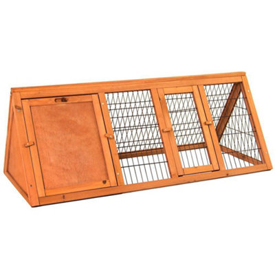 Pet Vida Large Triangle Wooden Pet Hutch Rabbit, Guinea Pig, Bunny, Chicken Run Cage, 50 x 118 x 45