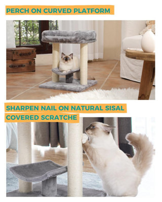 PETEPELA Cat Scratching Post Modern Cat Scratcher Tuile Bed for