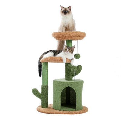 PETEPELA Cat Tree 85cm Modern Cactus Cat Tree Scratching