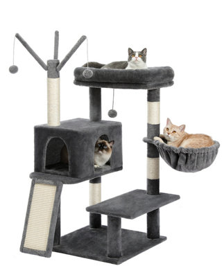 PETEPELA Cat Tree for Large Cats 124cm with Super Large Condo Cat Play Tower Sisal Scratching Post Cat Activity Center AMT0150GY DIY at B Q