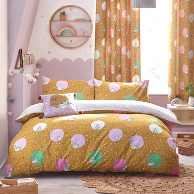 Peter Rabbit™ Dotty King Duvet Cover Set, Polyester, Cotton, Ochre