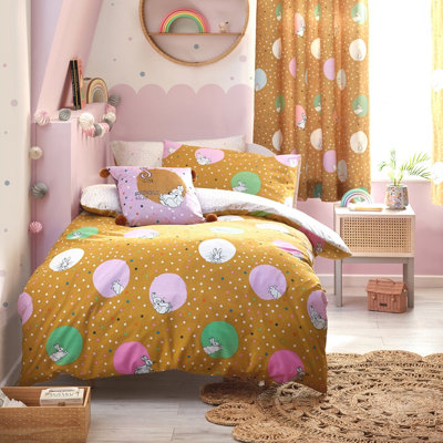 Peter Rabbit™ Dotty Toddler Duvet Cover Set, Polyester, Cotton, Ochre