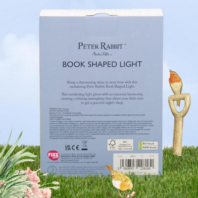 Peter Rabbit Illuminated Book Shaped Light 120 x 40 x 160mm