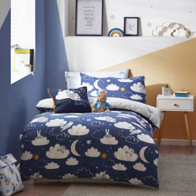 Peter Rabbit™ Sleepy Head Single Duvet Cover Set, Polyester, Cotton, Blue