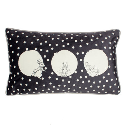 Peter Rabbit™ Spot Me Printed Scandi-Inspired Piped Velvet Reverse Kids Cushion