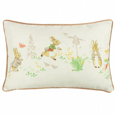 Peter Rabbit TM Peter Rabbit Classic Piped Printed Feather Rich Cushion