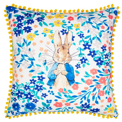 Peter Rabbit TM Peter Rabbit Florelli Printed Mini Pom-Pom Feather Rich Cushion