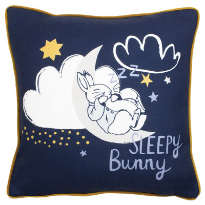 Peter Rabbit TM Peter Rabbit Sleepy Head Velvet Piped Feather Rich Cushion