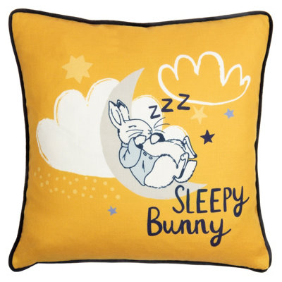 Peter Rabbit TM Peter Rabbit Sleepy Head Velvet Piped Feather Rich Cushion