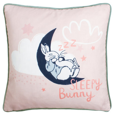 Peter Rabbit TM Peter Rabbit Sleepy Head Velvet Piped Feather Rich Cushion