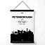 Peterborough Black and White City Skyline Medium Poster with Black Hanger