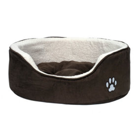 Petface Sams Luxury Oval Dog Bed, Medium,Brown