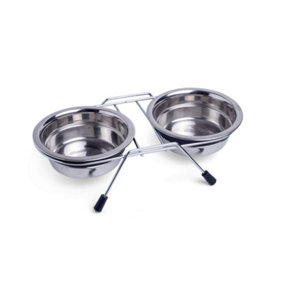 Petface Stainless Steel Double Diner Raised Bowl, 800 ml