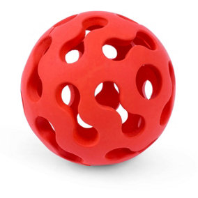 Petface Toyz Bone Lattice Ball Dog Toy, Red