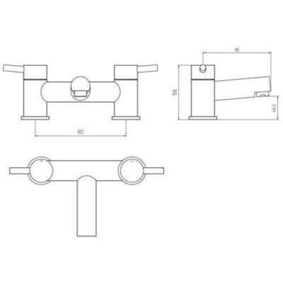 Petit Bath Filler Tap High Quality Chrome Suitable For All Bath Tubs