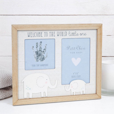 Petit Cheri Baby Hand Print & Photo Frame 4x6" - Welcome to the World ...