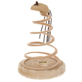 PETLICITY Cat Spiral Spring Toy for Indoor Cats - Interactive Spring Mouse Claw Scratcher, Fun Teaser Cat Toy