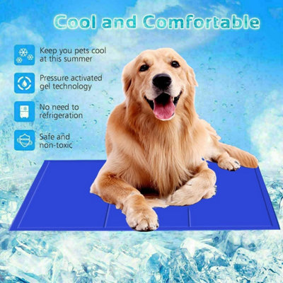 PETLICITY Dog Cooling Gel Pillow Mat Pet Cooling Pad Non Toxic Gel Self Cooling Mat for