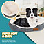 PETLICITY Luxury Dog Calming Sleeping Bed - Warm Plush Cushion Anti-Slip Bottom Orthopedic for Pet, Puppy Kennel Faux Fur - Large