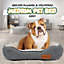PETLICITY Luxury Dog Calming Sleeping Bed - Warm Plush Cushion Anti-Slip Bottom Orthopedic for Pet, Puppy Kennel Faux Fur - Medium