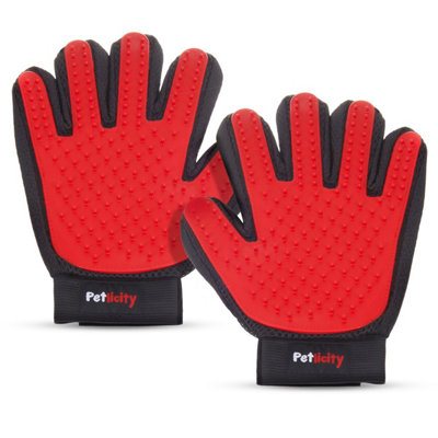 PETLICITY Pet Grooming Glove - Gentle De-shedding Brush with a Dog