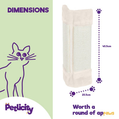 PETLICITY Wall Mounted Cat Corner Scratching Post Beige DIY at B Q