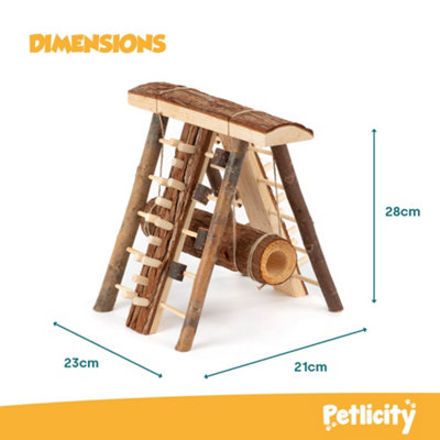 Curated visual reference: Fresh Look at Petlicity Wooden Hamster Playground Vertical Climb Hide Play House