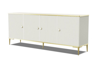 Petra Sideboard Cabinet in Cashmere - Elegant Design with Gold Metal Legs & Ample Storage - W1800mm x H550mm x D350mm