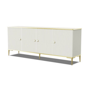Petra Sideboard Cabinet in Cashmere - Elegant Design with Gold Metal Legs & Ample Storage - W1800mm x H550mm x D350mm