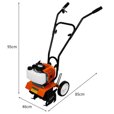 Petrol Cultivator Rotavator Cordless Garden Tiller DIY at B Q