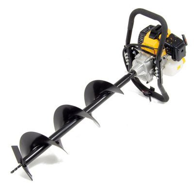 Petrol Earth Auger Wolf 52cc Fence Post Garden Drill with 2 Extensions - 4