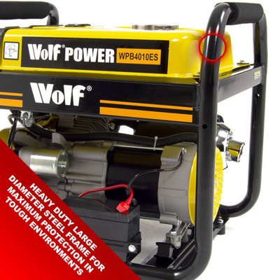 Petrol Generator Electric Start Wolf WPB4010ES 3000w 7HP - 8