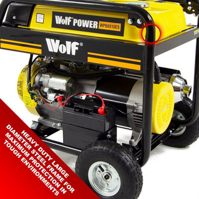 Petrol Generator Electric Start Wolf WPB8510ES 6500w 8.2KVA 15HP - 8