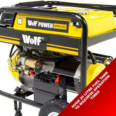 Petrol Generator Electric Start Wolf WPB9510ES 7500w 9.4KVA 17HP - 8