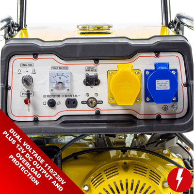 Petrol Generator Electric Start Wolf WPB9510ES 7500w 9.4KVA 17HP - 9