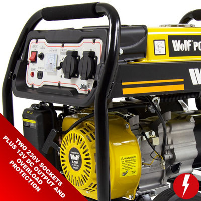 Petrol Generator Wolf  WPB3010LR 2200w 2.75KVA 6.5HP with Wheels - 7