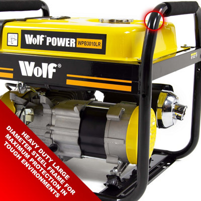 Petrol Generator Wolf WPB3010LR 2200w 2.75KVA 6.5HP - 8