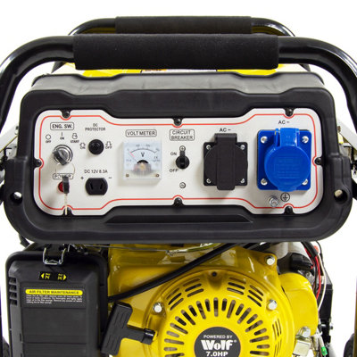 Petrol Generator Wolf WPB4010ES 3000w 3.75KVA 7HP with Wheels - 4