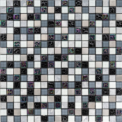 Petrol Marble Mix - Peel and Stick Mosaic Tile